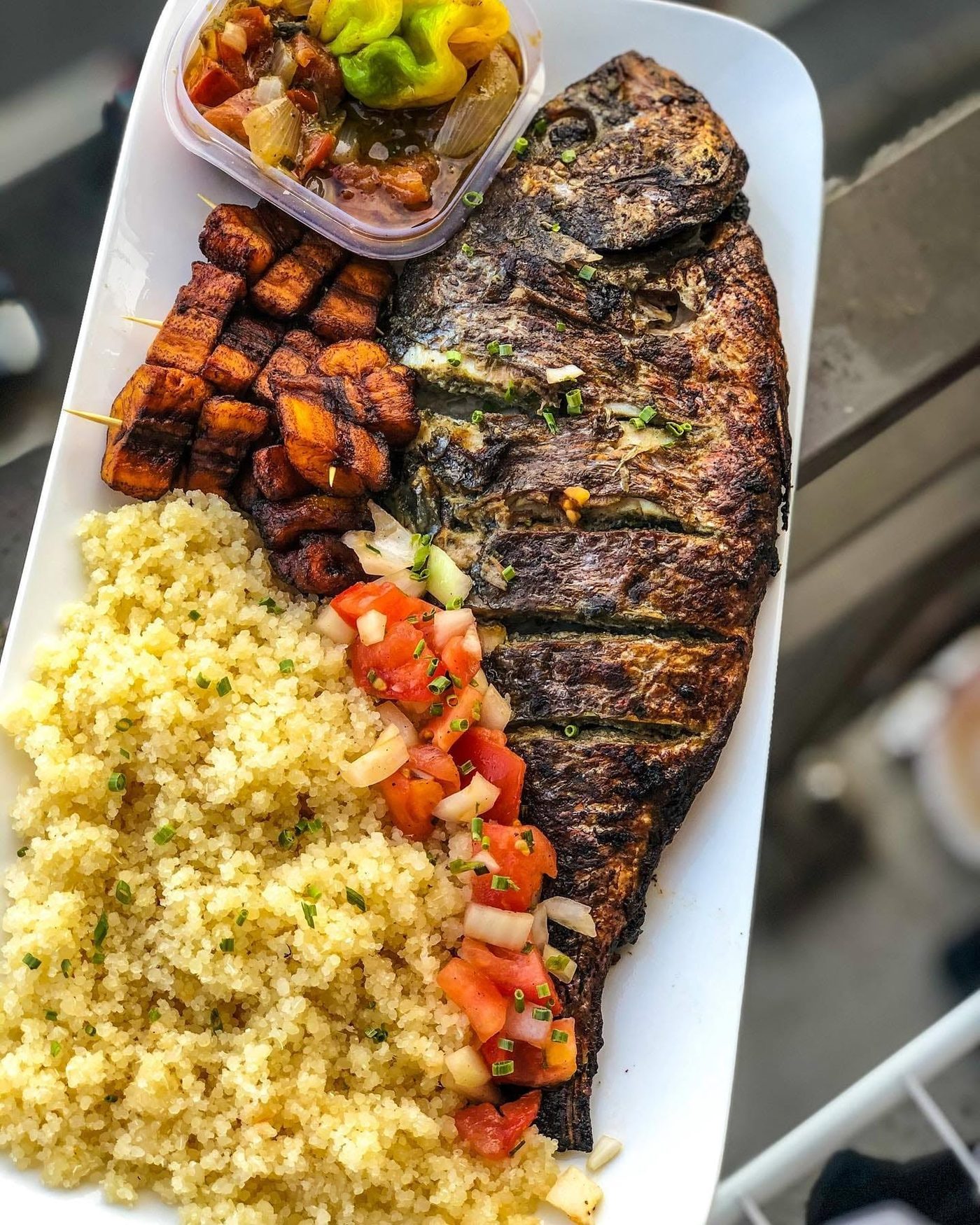 Poisson braisé et couscous