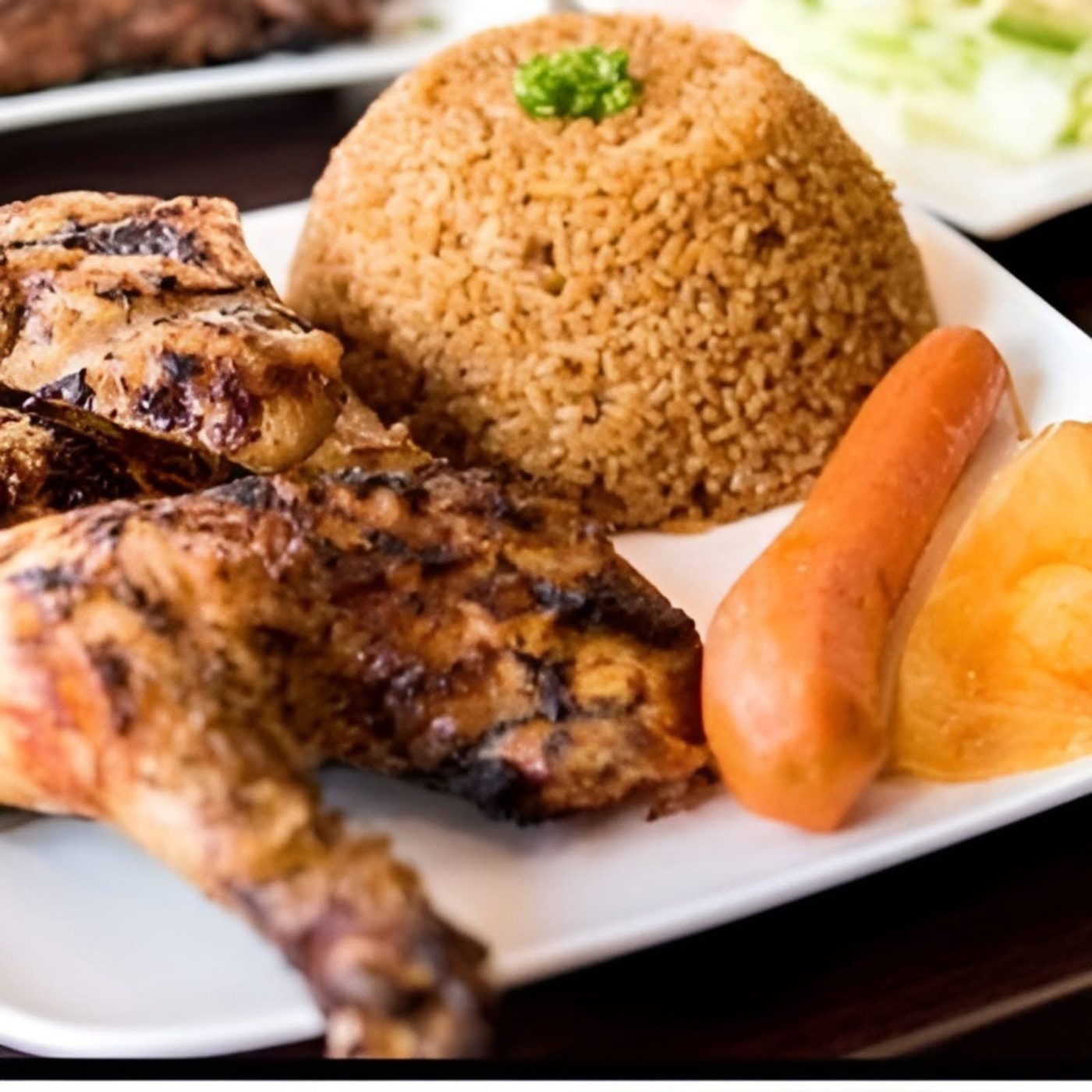 Poulet braisé et riz
